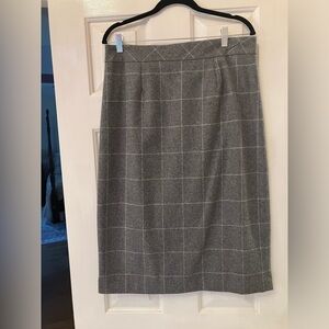 Chadwick’s gray windowpane pencil skirt.